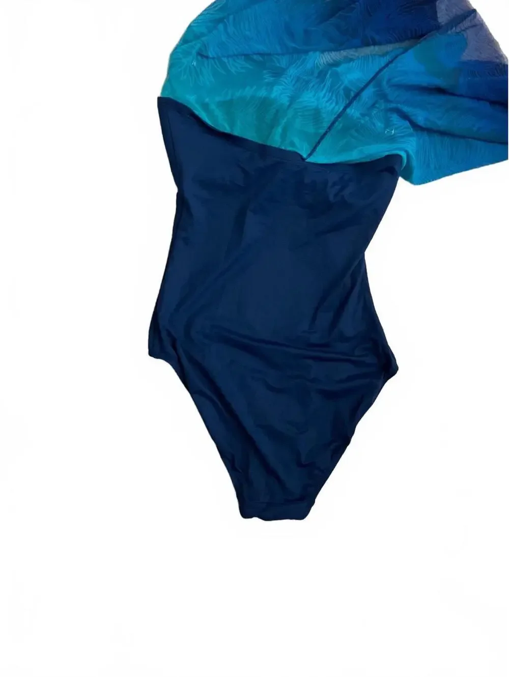 NWT Lauren Ralph Lauren Blue Ombre Tankini Swimsuit Top Size M
